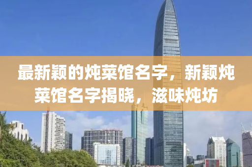 最新颖的炖菜馆名字，新颖炖菜馆名字揭晓，滋味炖坊中山市多米克自动化设备有限公司