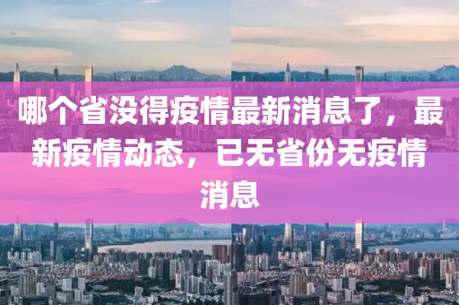 哪个省没得疫情最新消息了，最新疫情动态，已无省份无疫情消息中山市多米克自动化设备有限公司
