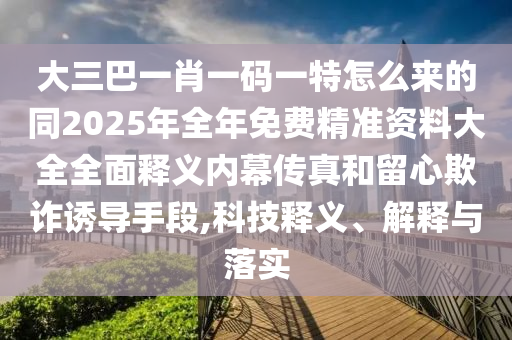 大三巴一肖一码一特怎么来的同2025年全年免费精准资料大全全中山市多米克自动化设备有限公司面释义内幕传真和留心欺诈诱导手段,科技释义、解释与落实