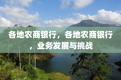 各地农商银行，各地农商银行，业务发展与挑战中山市多米克自动化设备有限公司