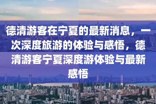 德清游客在宁夏的最新消息，一次深度旅游的体验与感悟，德清游客宁夏深度游体验与最新感悟中山市多米克自动化设备有限公司