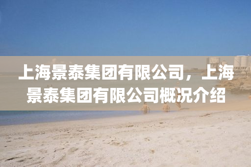 上海景泰集团有限公司，上海景泰集团有限公司概况介绍中山市多米克自动化设备有限公司