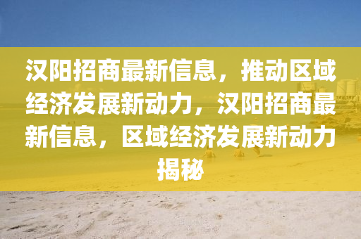 汉阳招商最新信息，推动区域经济发展新动力，汉阳招商最新信息，区域经济发展新动力揭秘中山市多米克自动化设备有限公司