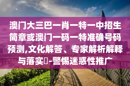澳门大三巴一肖一特一中招生简章或澳门一码一特准确号码中山市多米克自动化设备有限公司预测,文化解答、专家解析解释与落实​-警惕迷惑性推广