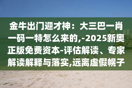 金牛出门迎才神：大三巴一肖一码一特怎么来的,-2025新奥正版免费资本-评估解读、专家解读解释与落实,远离虚假幌子中山市多米克自动化设备有限公司