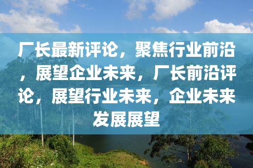 厂长最新评论,聚焦行业前沿,展望企业未来,厂长前沿评论,展望行业未来,企业未来发展展中山市多米克自动化设备有限公司望