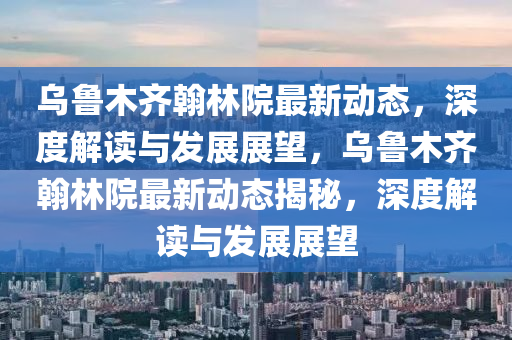 乌鲁木齐翰林院最新动态,深度解读与发展展望,乌鲁木齐翰林院最新动态揭秘,深度解读与发展展望中山市多米克自动化设备有限公司