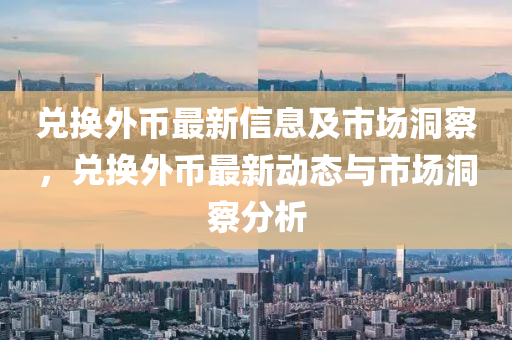 兑换外币最新信息及市场洞察,兑换外币最新动态与市场洞察分析中山市多米克自动化设备有限公司