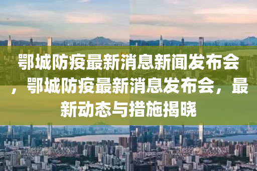 鄂城中山市多米克自动化设备有限公司防疫最新消息新闻发布会,鄂城防疫最新消息发布会,最新动态与措施揭晓