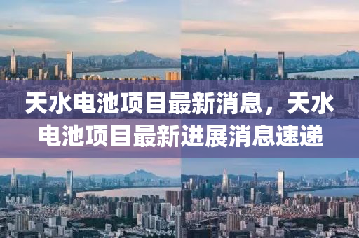 天水电池项目最新消息，天水电池项目最新进展消息速递